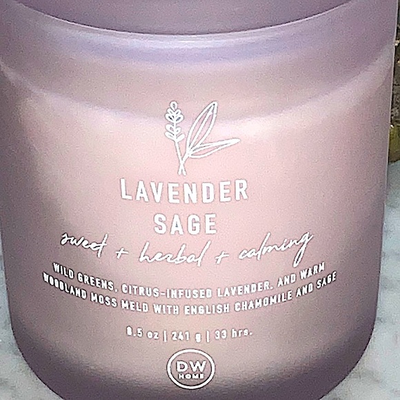 DW HOME CANDLE LAVENDER SAGE  RICHLY SCENTED NEW 1 WICK NEW 8.5oz NEW - Picture 3 of 4